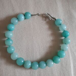 Turquoise natural gemstone stainless steel beaded bracelet bangle bracelet